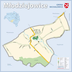 Mapa ulic w Młodziejowicach