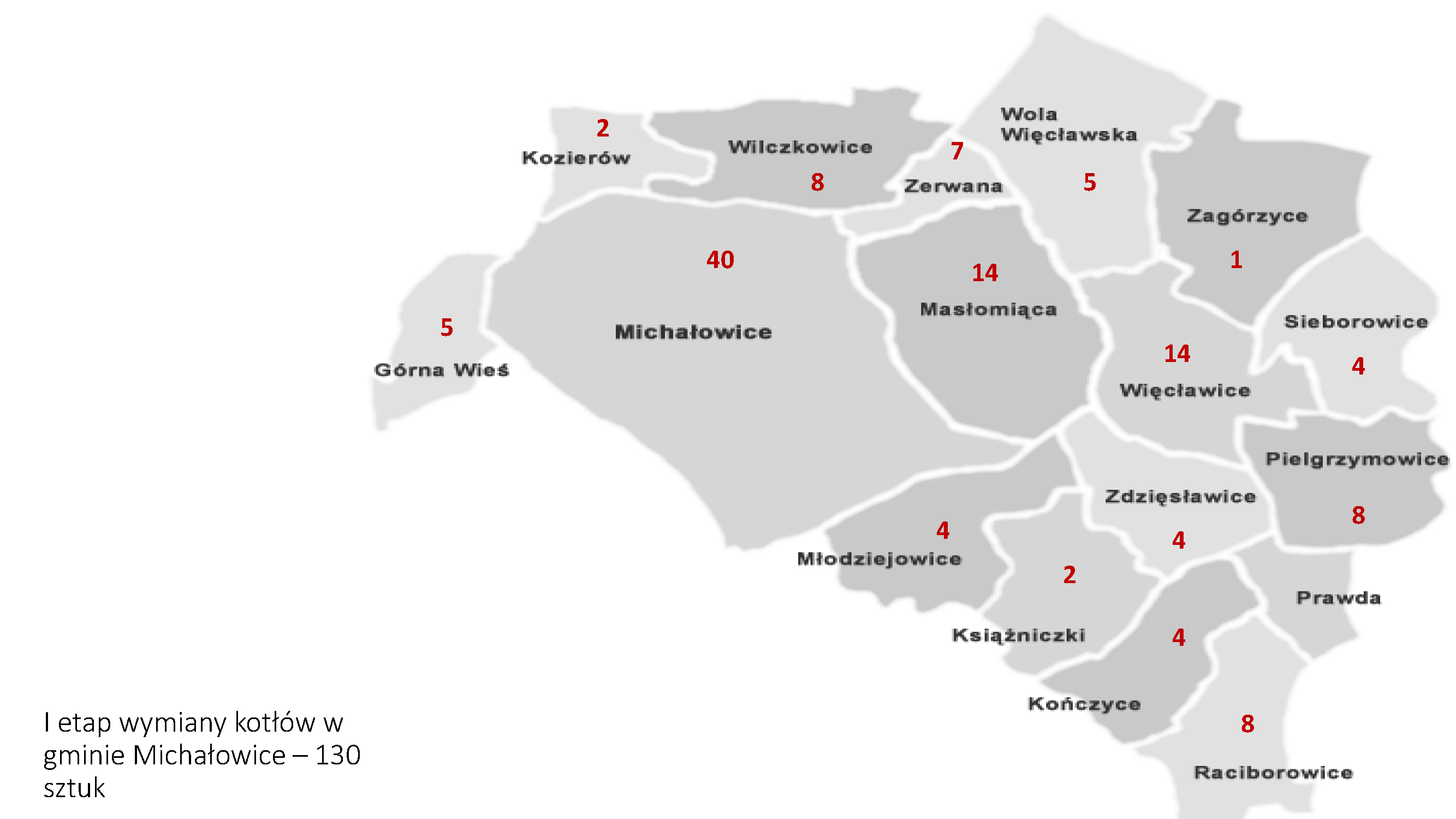 I etap wymiany kotłów w gminie Michałowice - 130 sztuk